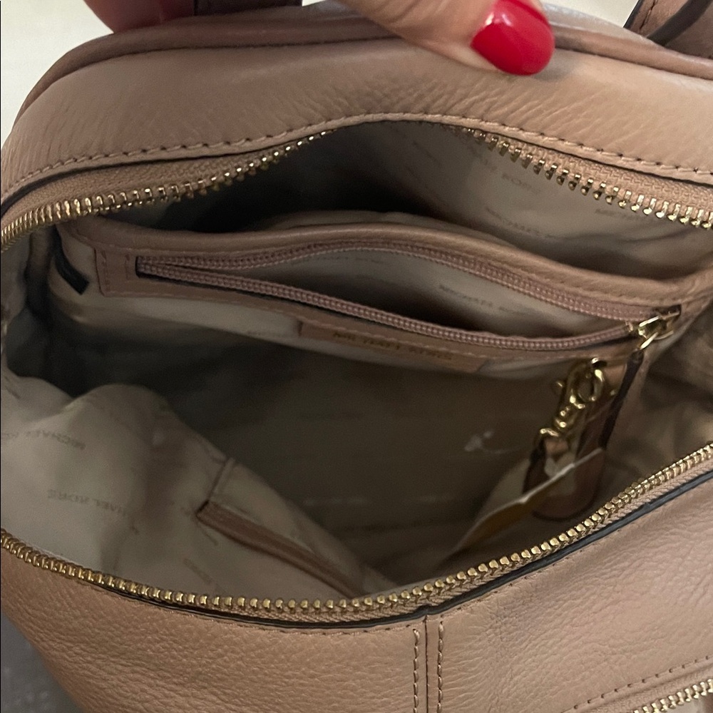 Michael Kors Rhea Medium Color-Block Pebbled Leather Backpack - Picture 6 of 10
